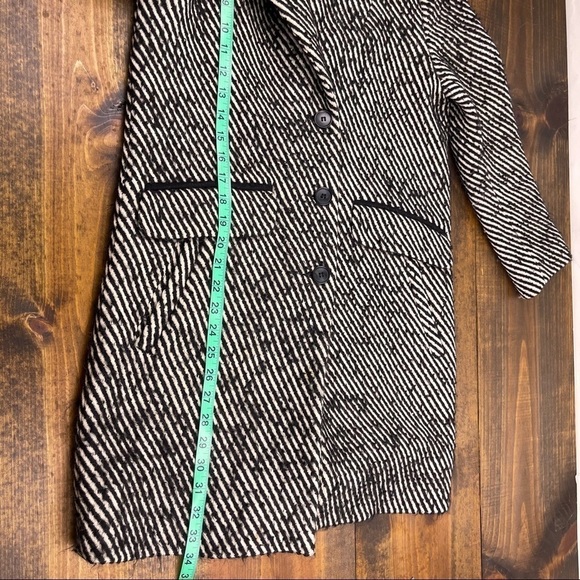 Soia & Kyo Wool Angora Striped Tweed Heavyweight Pea Coat Women’s Size Small - Picture 10 of 10